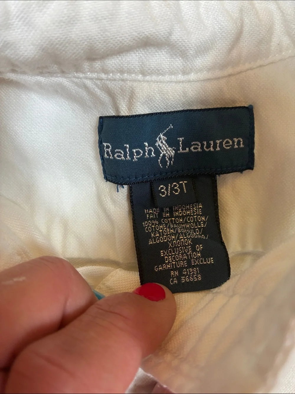 Ralph Lauren White Long-Sleeve Button-Down Shirt